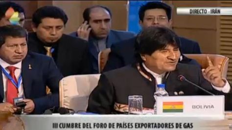 El presidente Evo Morales participa en la III Cumbre del Foro de Países Exportadores de Gas. Foto: @mincombolivia