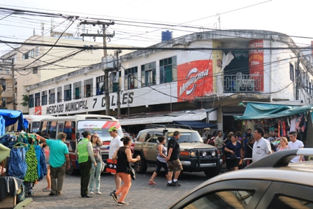 Santa Cruz. Construcci n del mercado 7 Calles a n est sin fecha