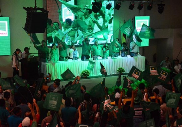 El Congreso Departamental de Demócratas, ayer en el hotel La Colonia.  - Carlos  López Gamboa Los Tiempos