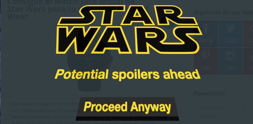 extensi%C3%B3n chrome evita spoilers star wars No a los spoilers de Star Wars con esta extensión para Chrome