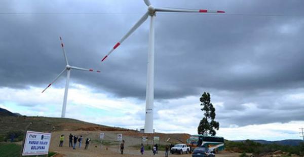 La primera fase de la primera planta eólica de Bolivia produce desde enero del año pasado 3 megavatios de energía
