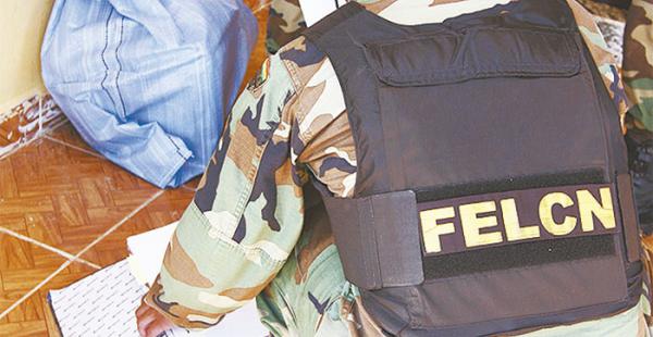 Efectivos de la Felcn realizan su labor en una propiedad