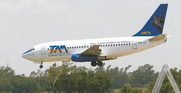 El TAM tiene una flota de siete aeronaves y se las programa de acuerdo con la demanda de pasajeros. Se vienen cambios para la empresa