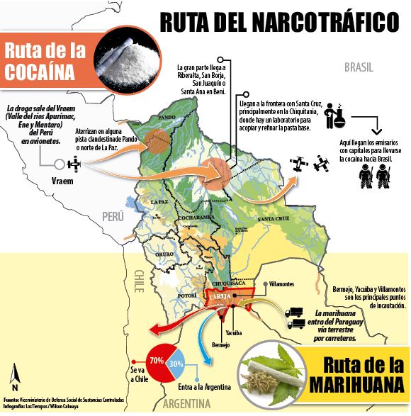 Bolivia se alía a 5 países vecinos contra narcos. - Wilson Cahuaya Los Tiempos