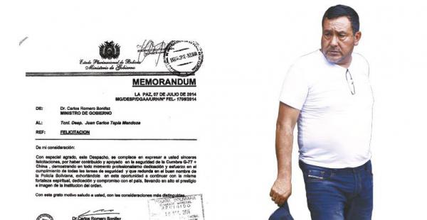 juan carlos tapia demostró  ante  las autoridades que gozaba de congratulaciones de alto nivel   Tapia, antes de ser trasladado a la cárcel, cuestionó por qué fugó de su casa su amigo Lorgio Cuéllar