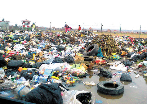Desechos. Se formaron promontorios de basura en varias calles y avenidas de la ciudad.