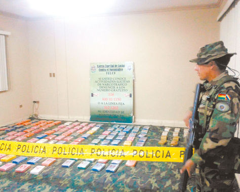 Droga decomisada en San Matías. Foto: Iván Condori