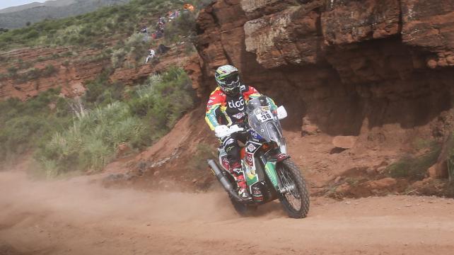 Salvatierra en pleno recorrido durante la segunda etapa