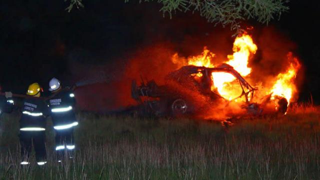 La máquina de Barbery se incendió luego de completar la segunda etapa del rally