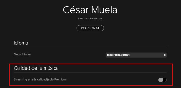 streaming alta calidad spotify