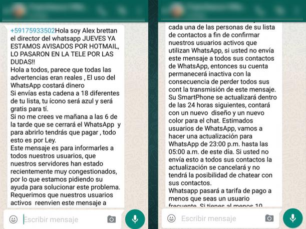 WhatsApp Mensaje Cierre Aplicación