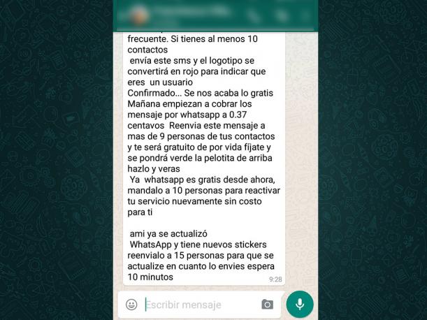 WhatsApp Mensaje Cierre Aplicación