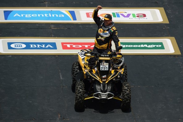 Leonardo Martínez durante la largada simbólica del Rally Dakar 2016 -   Afp Agencia