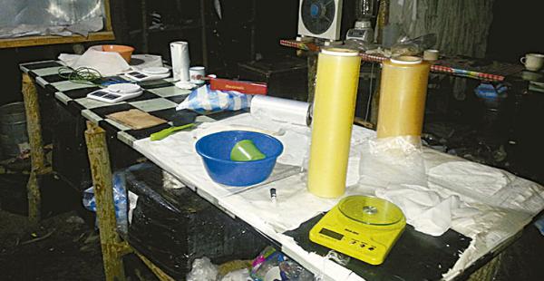 Uno de los laboratorios de cristalización de cocaína