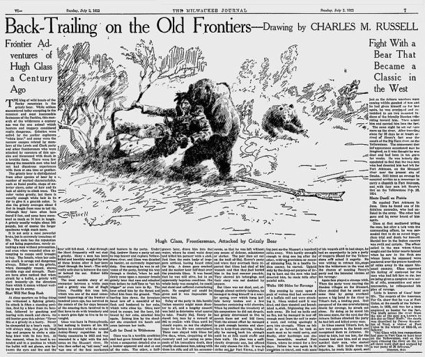 Publicación de la historia de Hugh Glass en 1922