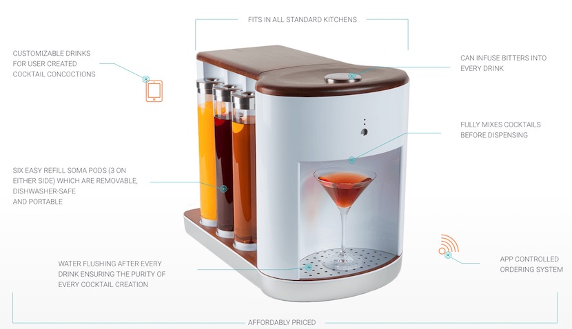 Somabar es un robot que prepara hasta 300 cócteles diferentes somabar robot domestico para combinados y cocteles Somabar es un robot que prepara hasta 300 cócteles diferentes