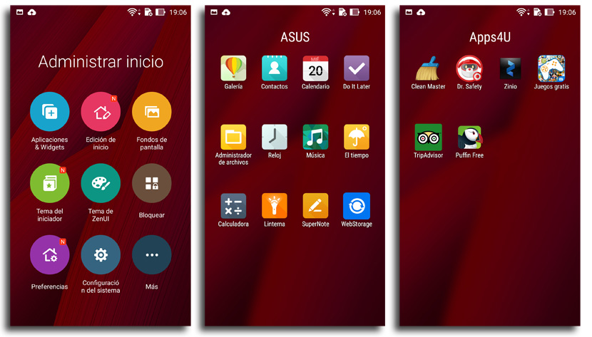 Interfaz Zenfone 2