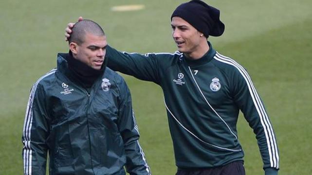 Cristiano Ronaldo (dcha.) y Pepe no han entrenado con el grupo este miércoles. Foto: Archivo
