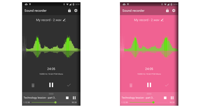 recordr interfaz Recordr lleva la grabación de audio en Android a otro nivel