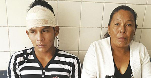 Cristhian acompañado de su madre, Leónidas Chavarría