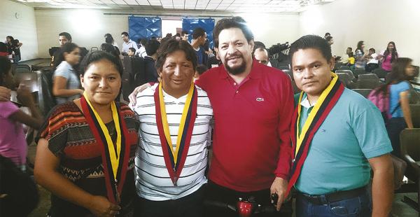 María Eugenia Vázquez, Édgar Salazar, Franz Terceros y Juan Carlos Aguape en la cita en Venezuela
