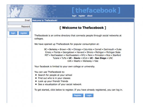 Así fue la primer página de Facebook, creada el 4 de febrero del 2004 por Mark Zuckerberg. (Foto: Archive.org)