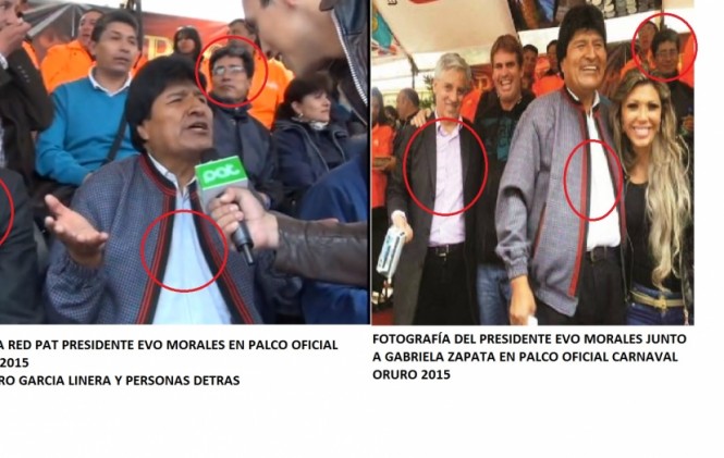 Evo Morales y Gabriela Zapata compartieron en el palco oficial del Carnaval de Oruro 2015