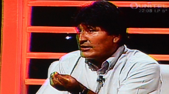 Evo Morales, entrevistado en el programa El abogado del Diablo, anoche. -   Unitel Agencia