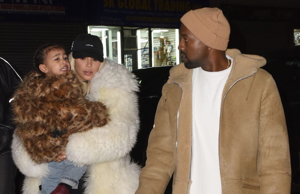 North West, Kim Kardashian y Kanye West, la semana pasada en Nueva York.