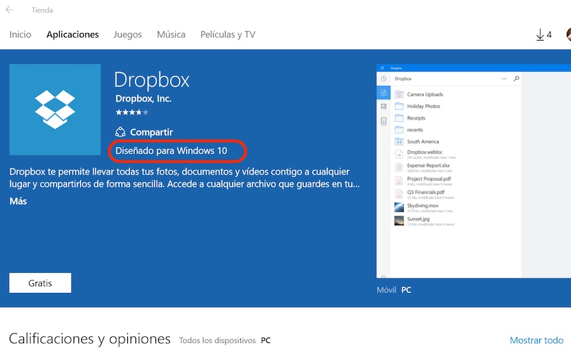 La tienda de apps de Microsoft informa si la aplicación está diseñada para Windows 10 dise%C3%B1ado para windows 10 La tienda de apps de Microsoft informa si la aplicación está diseñada para Windows 10
