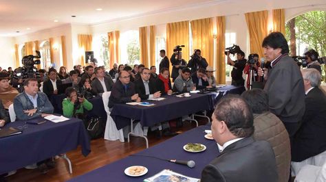 El presidente Evo Morales, instala Gabinete Ampliado en el Hotel Flor de Liz de Huajchilla. Foto: ABI