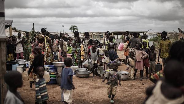 Refugiados en un campo de desplazados en Bangui, la capital de la República Centroafricana. / AFP