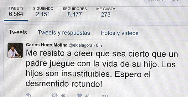 Entre los más serios, el abogado Carlos Hugo Molina fue uno de los que más tuiteó sus percepciones sobre la delicada controversia