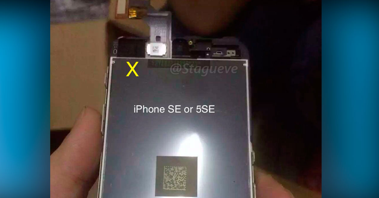 Panel frontal del iPhone SE