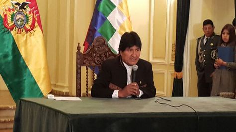 Palacio. El presidente Morales habla sobre el hijo que tuvo con Gabriela Zapata. Foto: Angel Guarachi