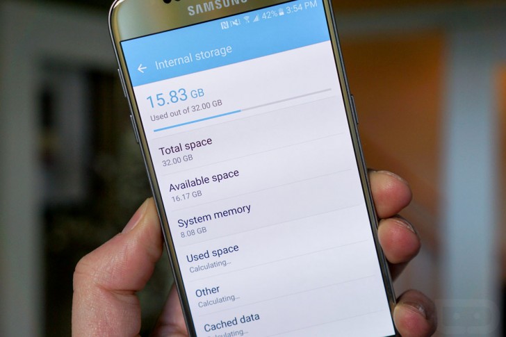 galaxy s7 espacio Android y la capa TouchWiz del Galaxy S7 ocupan 8 GB