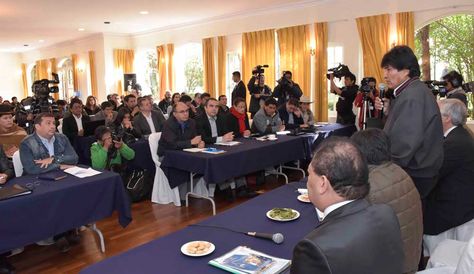 El presidente Evo Morales, instala Gabinete Ampliado en el Hotel Flor de Liz de Huajchilla. Foto: ABI