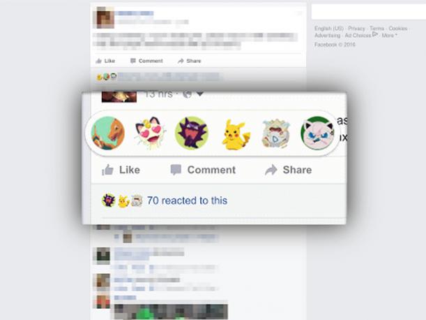 Cuando vuelvas a ingresar a Facebook, notarás que las Reactions se han convertido en divertidos Pokémon. (Foto: Captura)