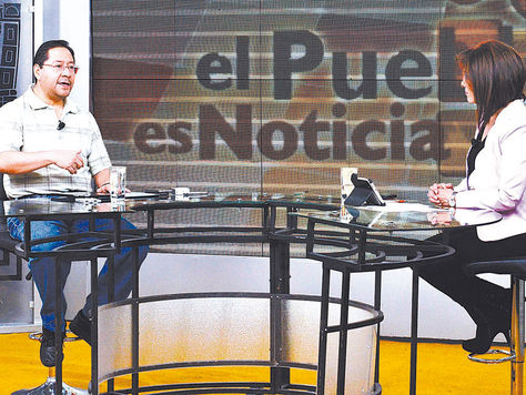 La Paz. El ministro de Economía, Luis Arce, ayer durante una entrevista en la estatal red Patria Nueva.