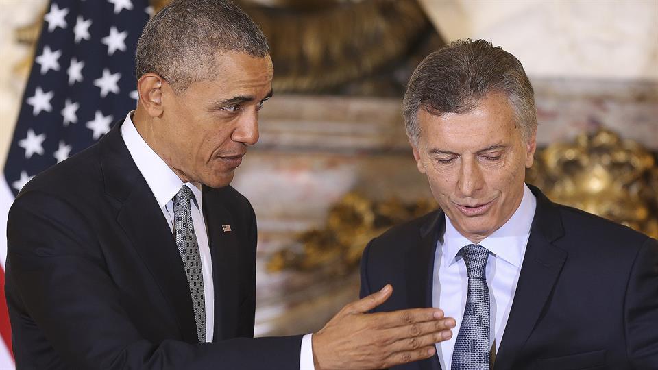 Mauricio Macri recibió a Barack Obama en la Casa Rosada. Foto: EFE