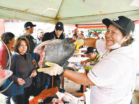 Oferta. El pacú por kilo, de San Buenaventura, tuvo gran demanda en la Feria del Pescado 2016.