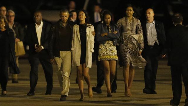 Obama junto a su familia en Ezeiza