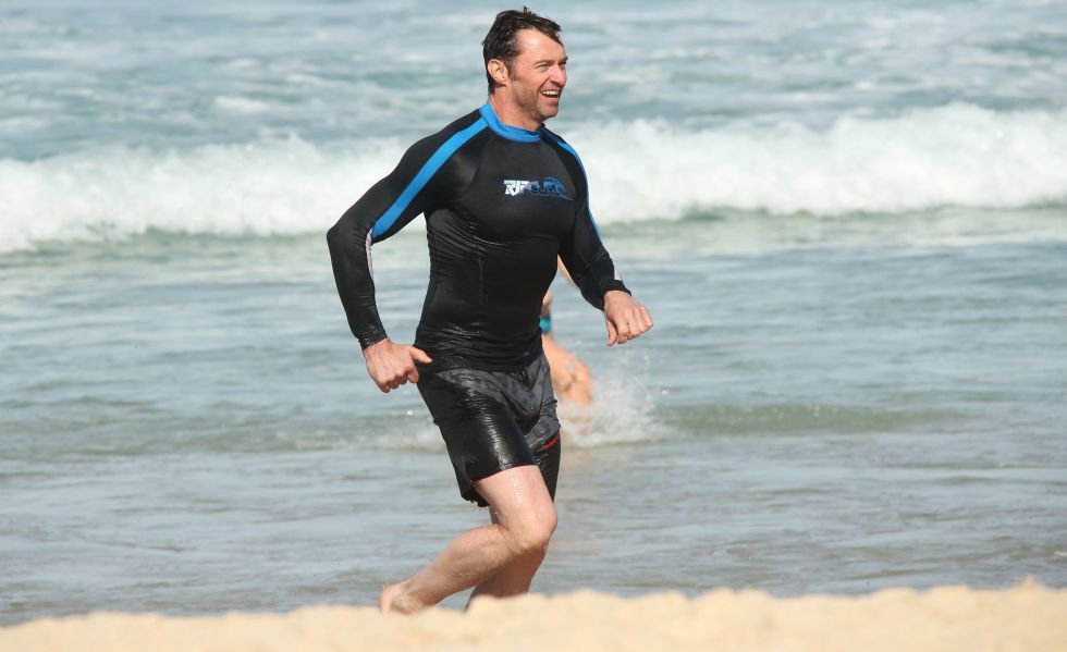 Hugh Jackman, en una playa de Australia.