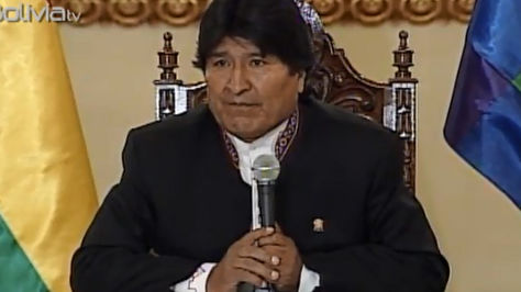 El presidente Evo Morales en conferencia de prensa
