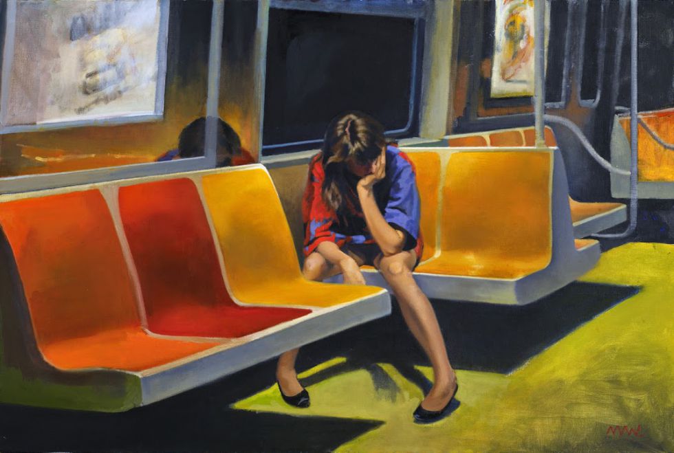 'Q Train' (1990), cuadro del artista Nigel Van Wieck. 