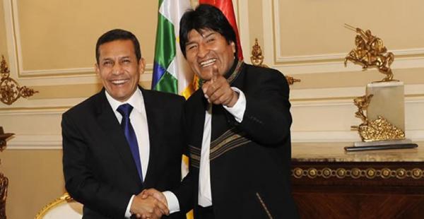 Evo Morales y Ollanta Humala, presidentes de Perú y Bolivia, acordaron en diciembre de 2014 el encuentro que se realizará el 23 de junio en Puno