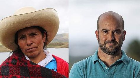 La campesina peruana Máxima Acuña y el científico puertorriqueño Luis Jorge Rivera Herrera