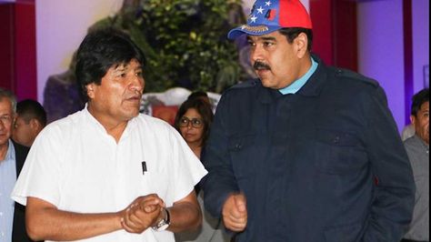 Los presidentes Evo Morales y Nicolás Maduro se reunieron hoy Venezuela. Foto: @PresidencialVen