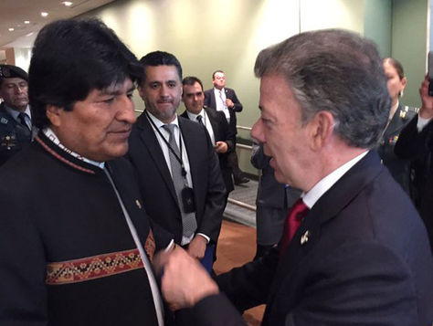 Evo Morales y José Manuel Santos