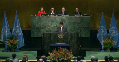 Evo Morales en la Asamblea de la ONU